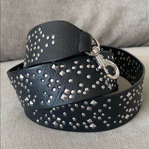 No Name Black Leather Guitar Bag Strap